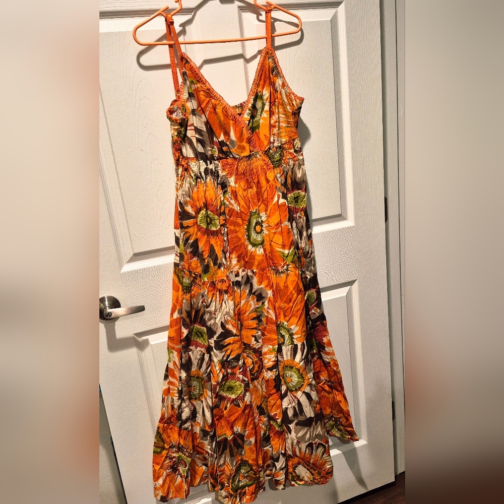 Speed Control Orange Brown Maxi Sundress - Picture 2 of 2